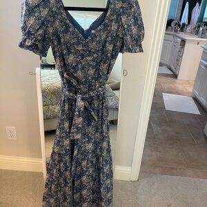 ANTONIO MELANI White Puff Sleeve V-Neck Sundress